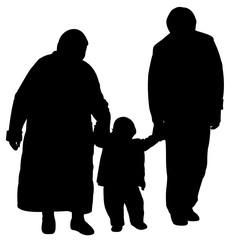 a family silhouette vector