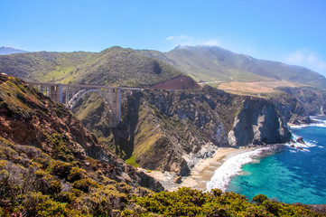 Bixby creek arch bridge in Big Sur, Monterey, California