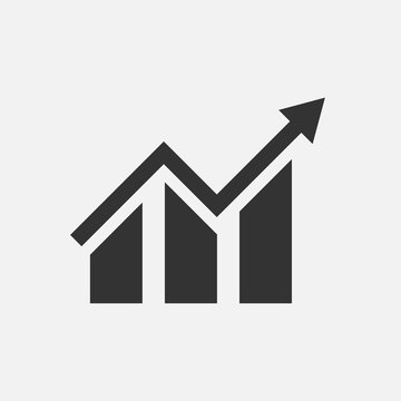 Rating icon. Growth graph up. Graph vector icon for website