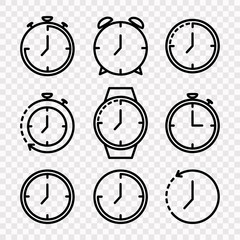 Clock Vector Icon Set