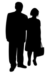 a couple bodies silhouette vector