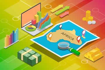 africa continent business economy growth country with map and finance condition - vector illustration © teguhjatipras