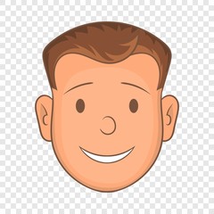 Obraz premium Male face icon in cartoon style isolated on background for any web design 
