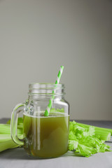 Celery Healthy Green Juice in jar