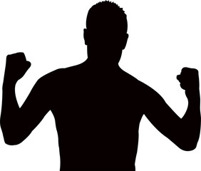 a powerful man body silhouette vector