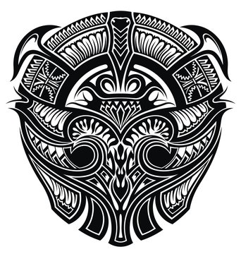 Blackwork tattoo. Black and white tribal tattoo design