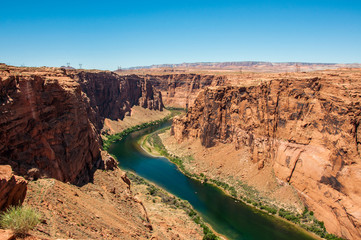 Winding Colorado River in Glen Canyon, Arizona, USA