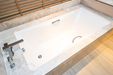 Beautiful luxury bathtub decoration interior of room