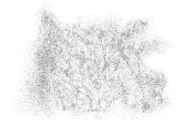 Black Grainy Texture Isolated On White Background. Dust Overlay. Dark Noise Granules. Digitally Generated Image. Vector Design Elements, Illustration, Eps 10.