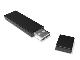 USB flash drive. 3d rendering illustration isolated