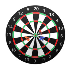 Dartboard. 3d rendering illustration isolated