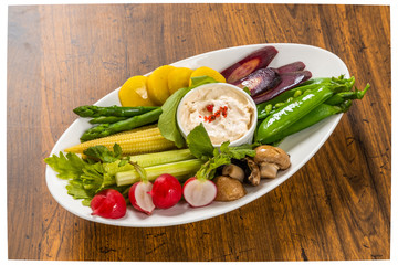 野菜スティックとソース　Vegetables stick and anchovy source