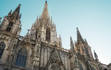 Fototapeta na wymiar Barcelona Cathedral, Saint Eulalia Exterior Details