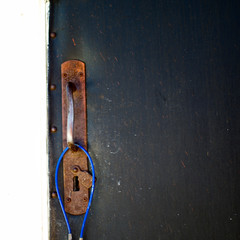 Cable lock on a door