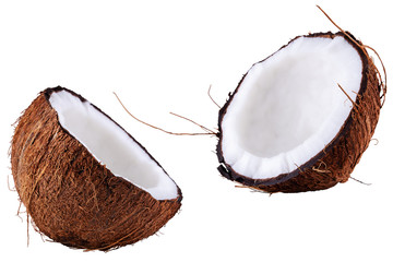 Coconuts isolated on the white background.