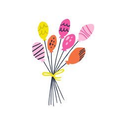 Bunch of multicolor balloons vector illustration