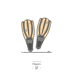 Yellow flippers - Line color icon