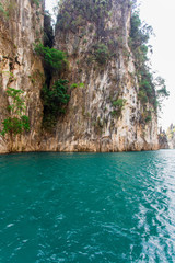 Three rocks in Cheow Lan Lake, Khao Sok National Park at Suratthani,Thailand