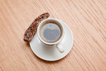 Italian espresso and biscotti