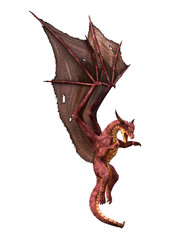 3D Rendering Fairy Tale Dragon on White