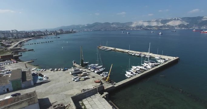 Aerial. Marina. Black sea