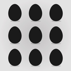 Easter eggs Vector illustration. Happy Easter Day with Black color eggs for Easter holidays invitation card, banner, Flyer design.