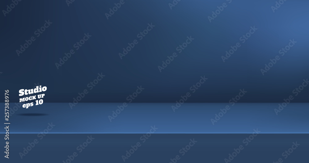 Aufkleber Vector,Empty dull navy blue color studio table room background ,product display with copy space for display of content design.Banner for advertise product on website.