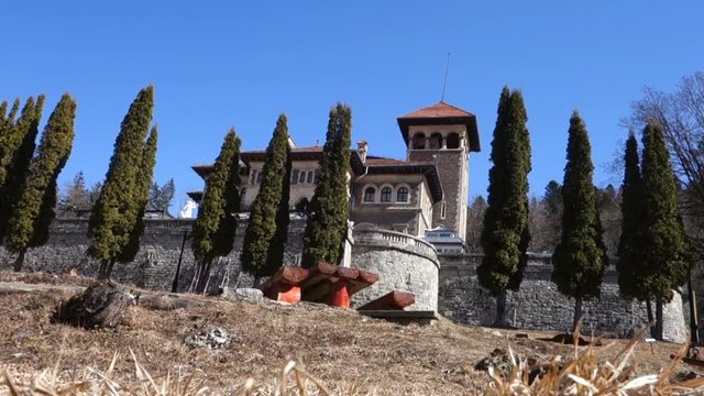 Footage of Cantacuzino Castle Busteni