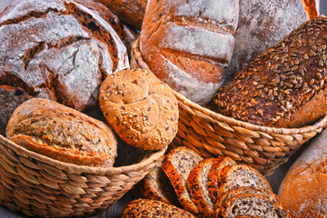 Composition with assorted bakery products