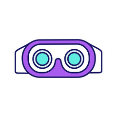 VR headset inside view color icon