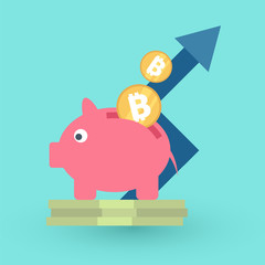 Icon with ico blockchain concept