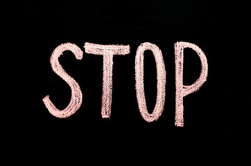 stop drawn on blackboard
