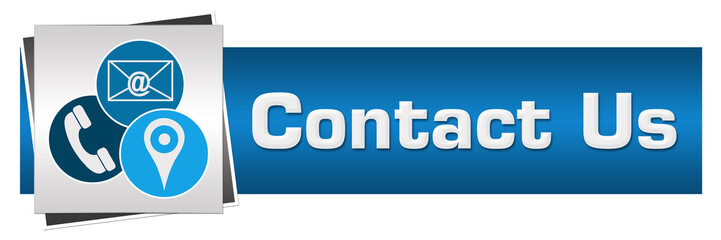 Contact Us Symbols Blue Grey Horizontal 