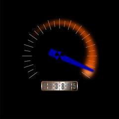 Speed motion background with fast speedometer car