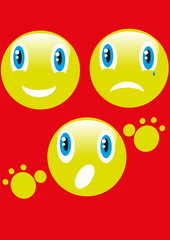 smileys emoticons vector set