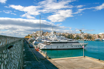 View of marina Zeas at Piraeus port. Greece