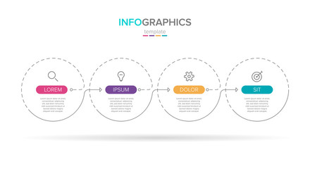 Vector infographic label template with icons. 4 options or steps. Infographics for business concept. Can be used for info graphics, flow charts, presentations, web sites, banners, printed materials.