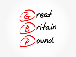 GBP - Great Britain Pound acronym, business concept background