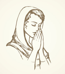 Vector image of the praying person