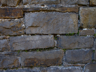 closeup on a quarry stone wall