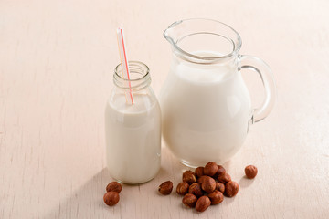 Bottle of hazelnut milk