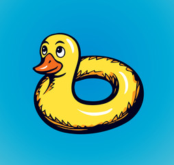 Inflatable swimming ring. Vector drawing