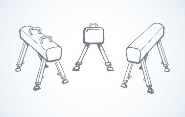 Pommel horse. Vector drawing