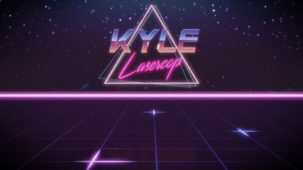 first name Kyle in synthwave style