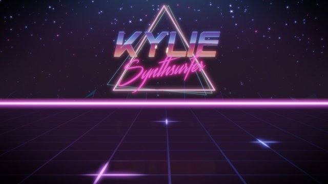 first name Kylie in synthwave style