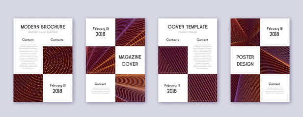Business brochure design template set. Orange abst