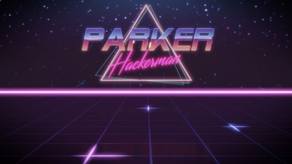 first name Parker in synthwave style