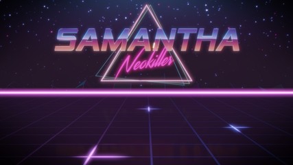 first name Samantha in synthwave style