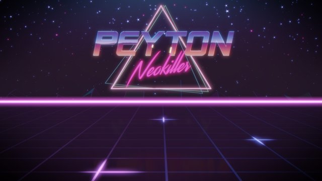 first name Peyton in synthwave style