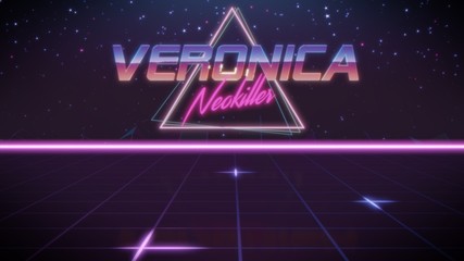 first name Veronica in synthwave style